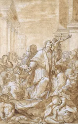 Heiliger Carlo Borromeo unter den Pestkranken